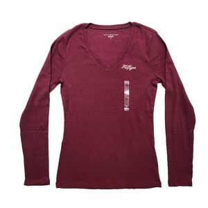Tommy Hilfiger Women's T-shirt V-neck Long Sleeve Size Medium